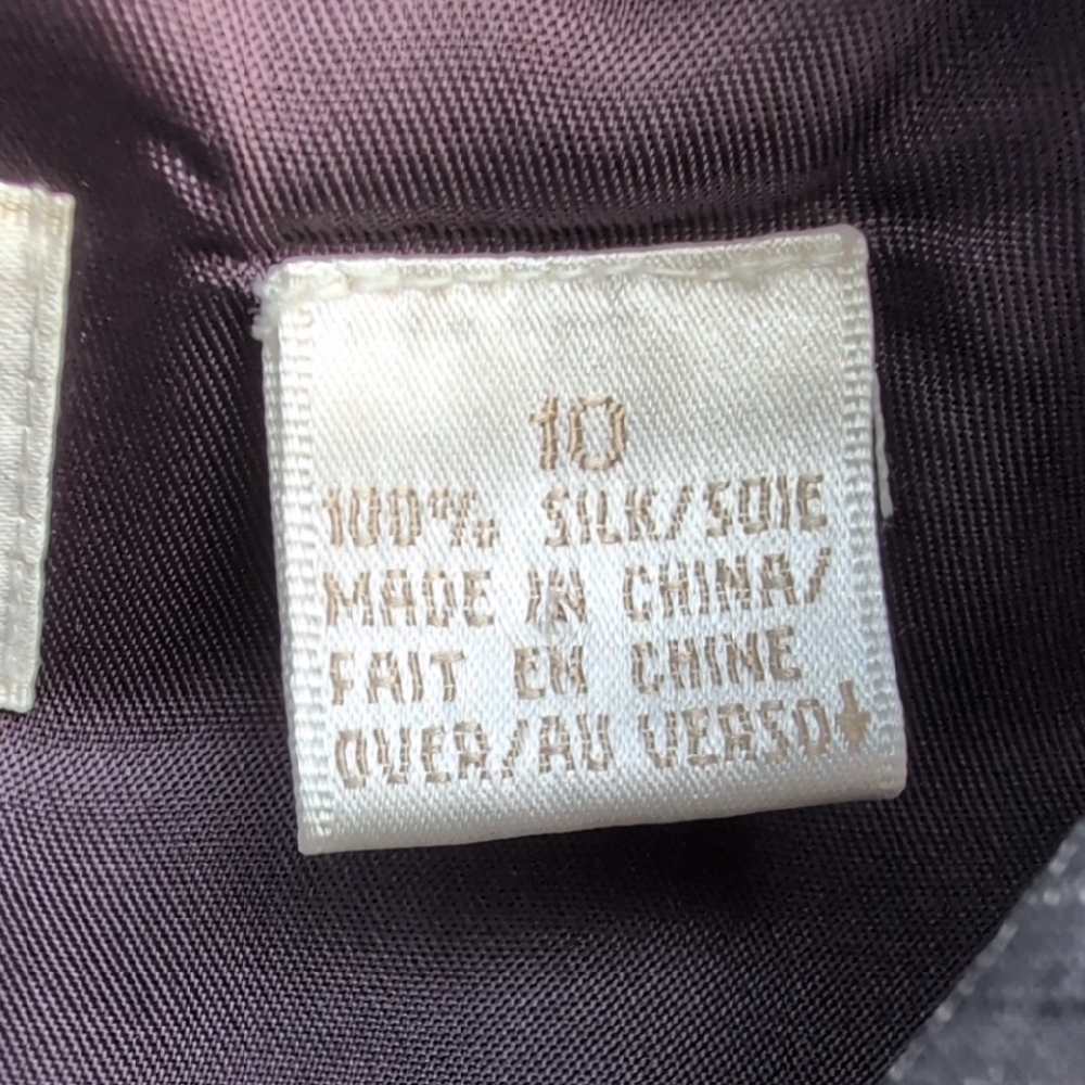 Dana Buchman Silk Blue & Silver Vest, Size 10 - Picture 3 of 5